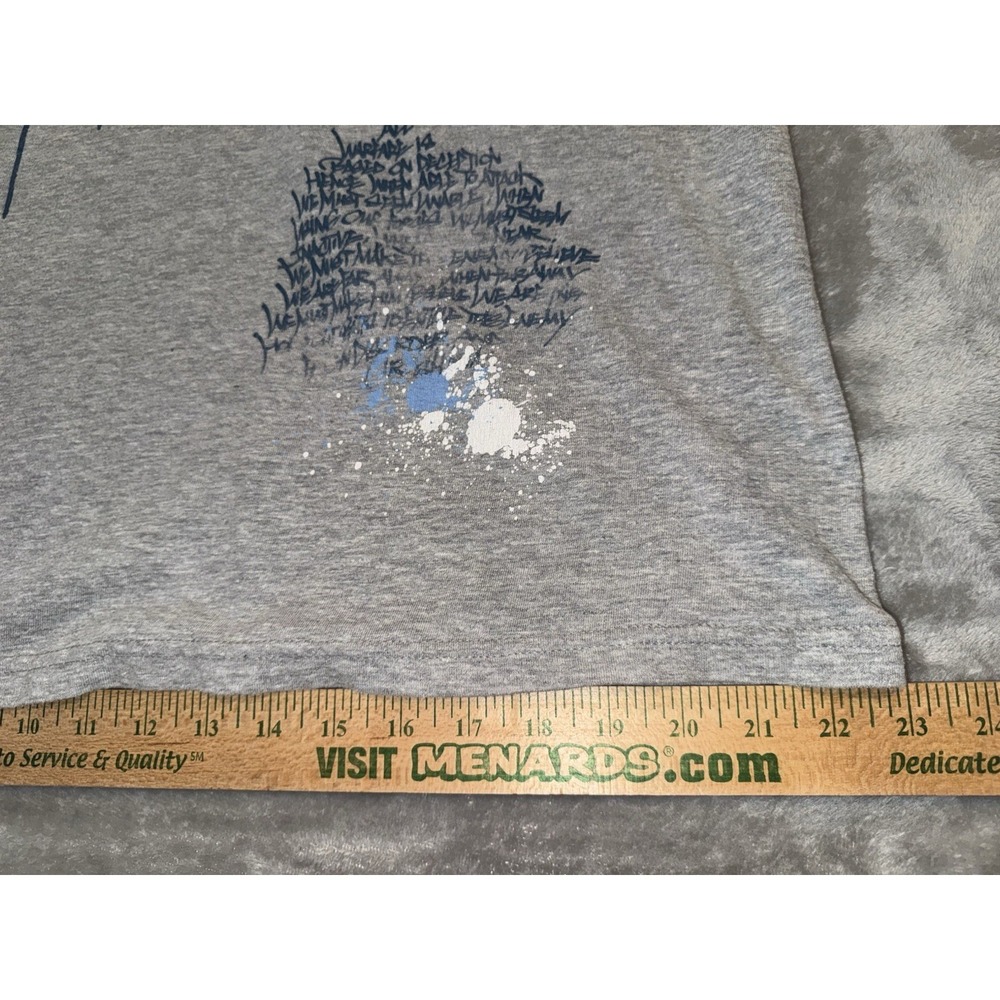 Ecko Unltd Rhino T Shirt Drip Paint Streetwear Y2K Style Heather Gray Mens XL - Picture 9 of 16